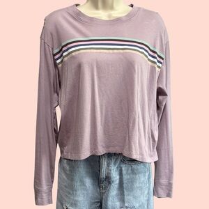 NWT American Eagle Cropped Long Sleeve Tee - Light Purple Lavender – Size Small